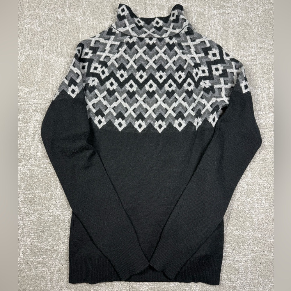 Title Nine Super Power Argyle Zip Wool Sweater Size XS - Picture 6 of 6